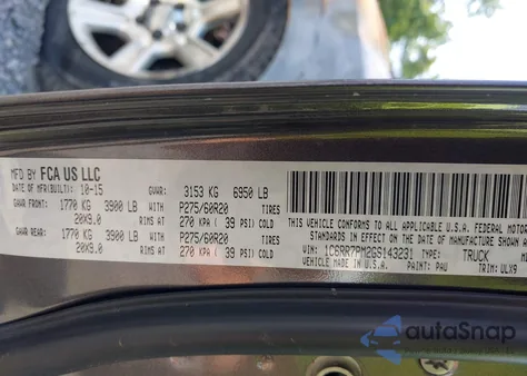 2016 Ram 1500 Longhorn Limited z USA, uszkodzony, nr VIN 1C6RR7PM2GS143231